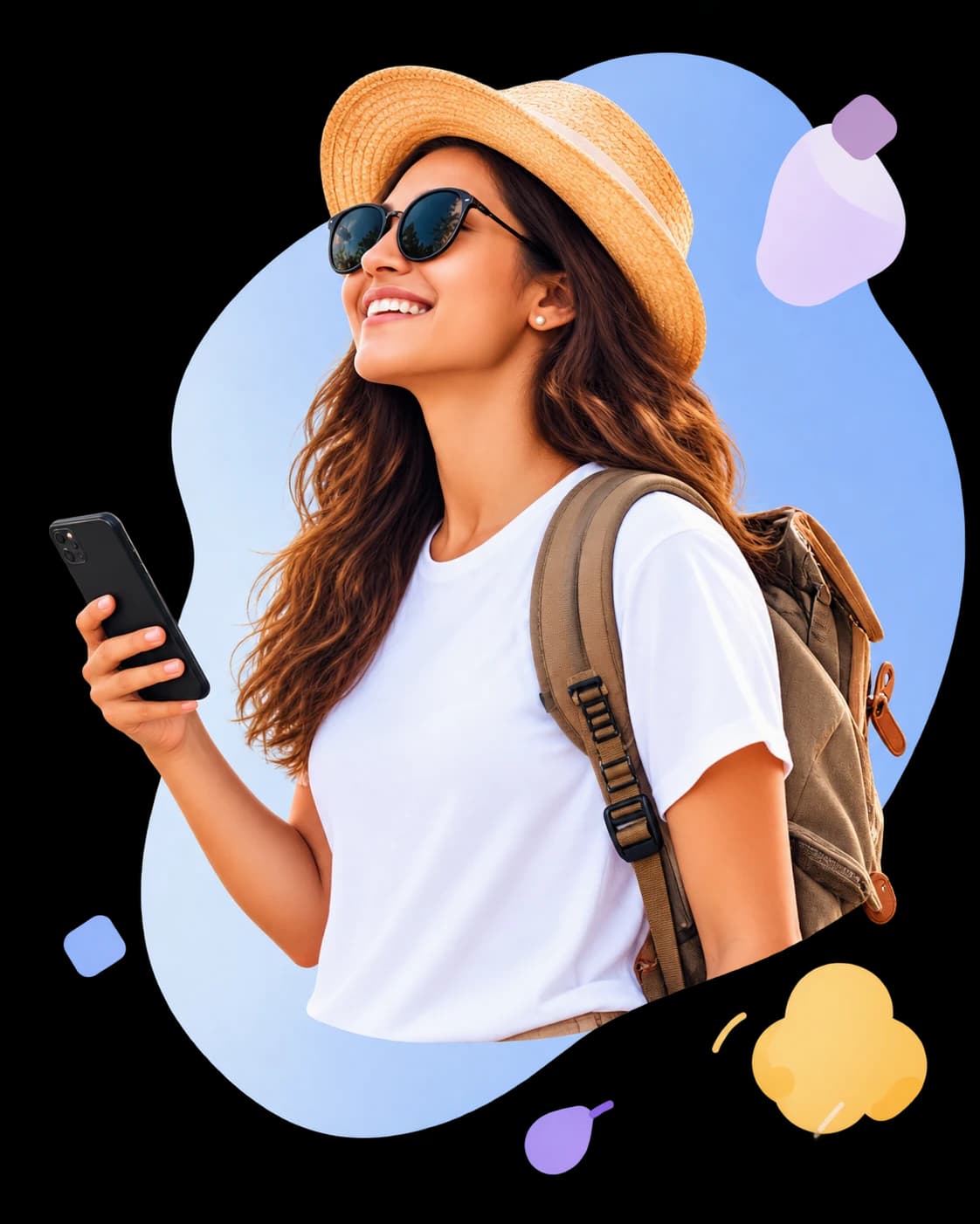 A traveler using mobile data on a phone abroad